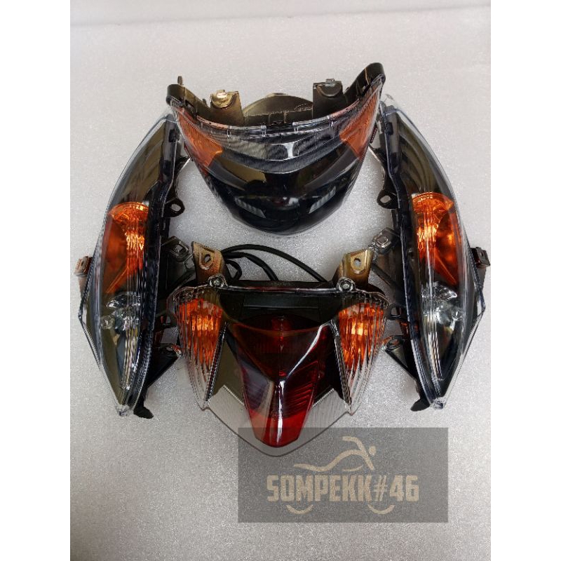 REFLEKTOR HEADLAMP LAMPU DEPAN MIO J CUSTOM LAMPU SEN SEIN RITING MIO J CUSTOM SMOKE OREN STOPLAMP