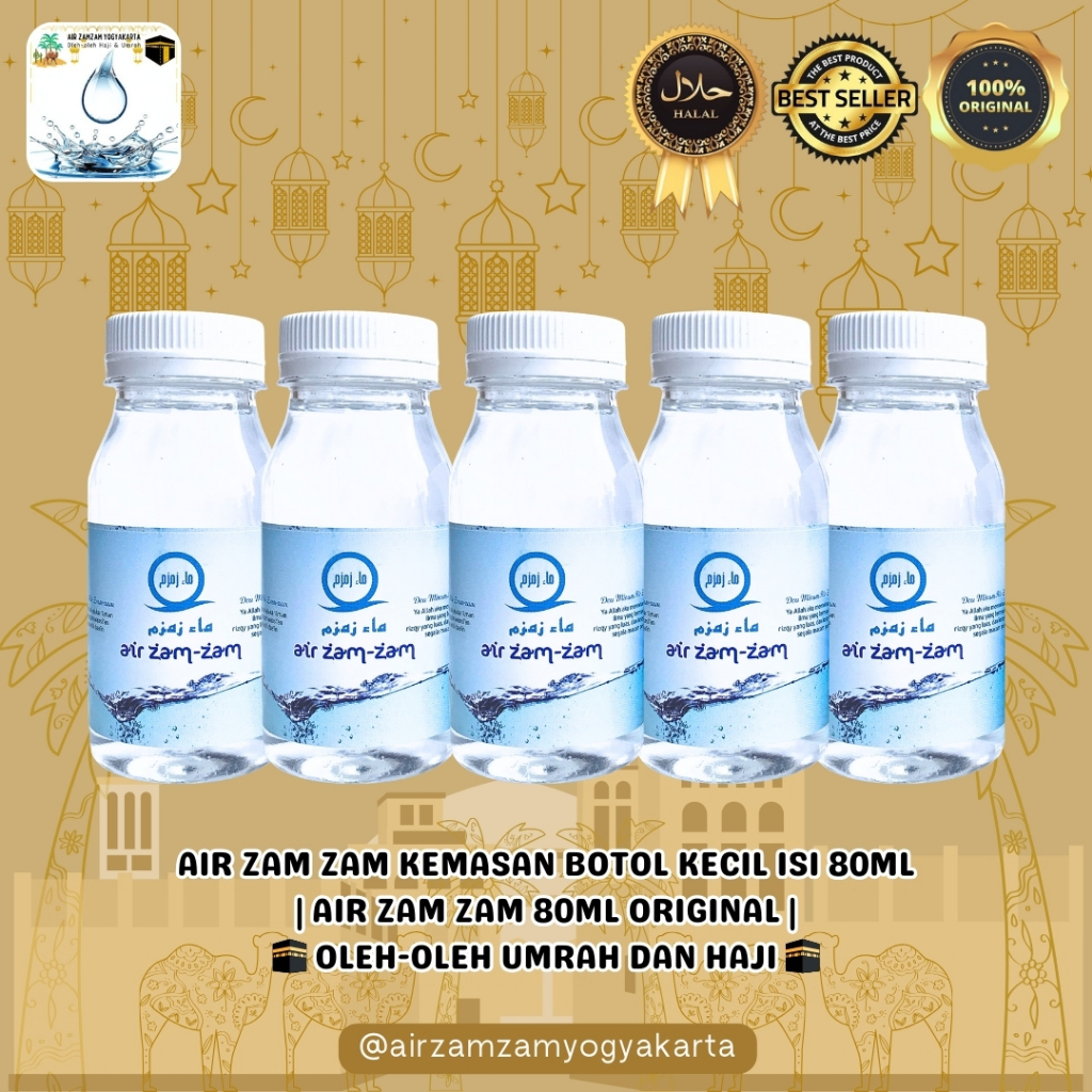 

Air zam zam botol kecil isi 80ml | Air zam zam 80ml asli Original 100% | Oleh-oleh Haji dan Umroh