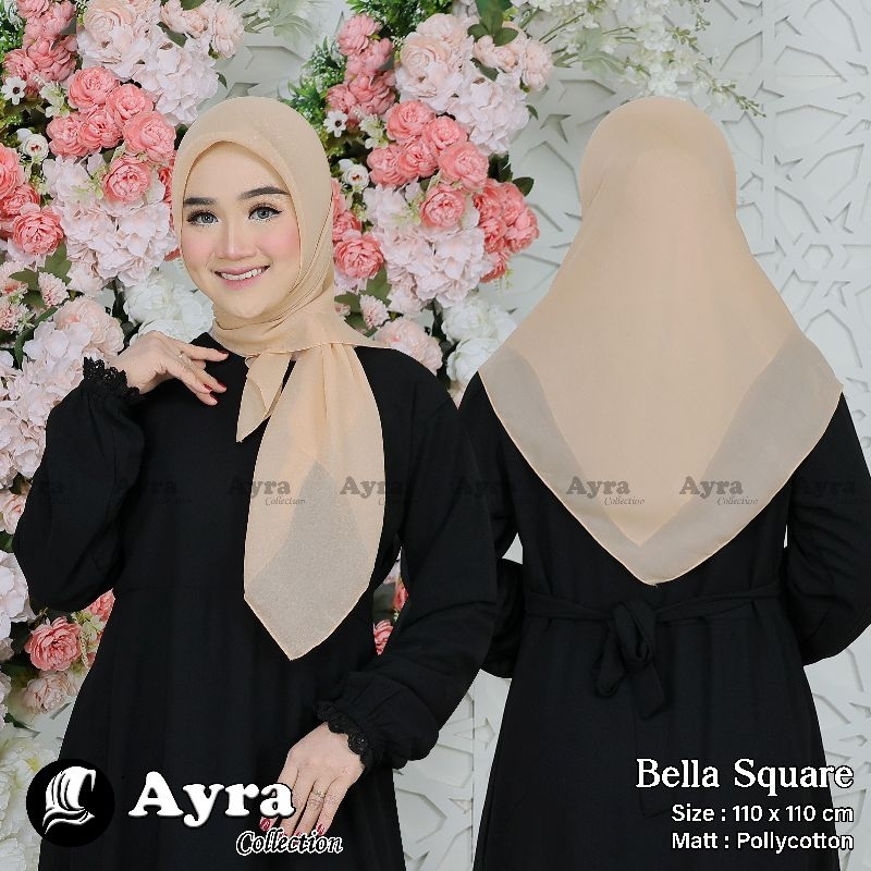 BELLA/SQUARE/PREMIUM/BURGUNDY/SEKOLAH/HIJAB/INSTAN