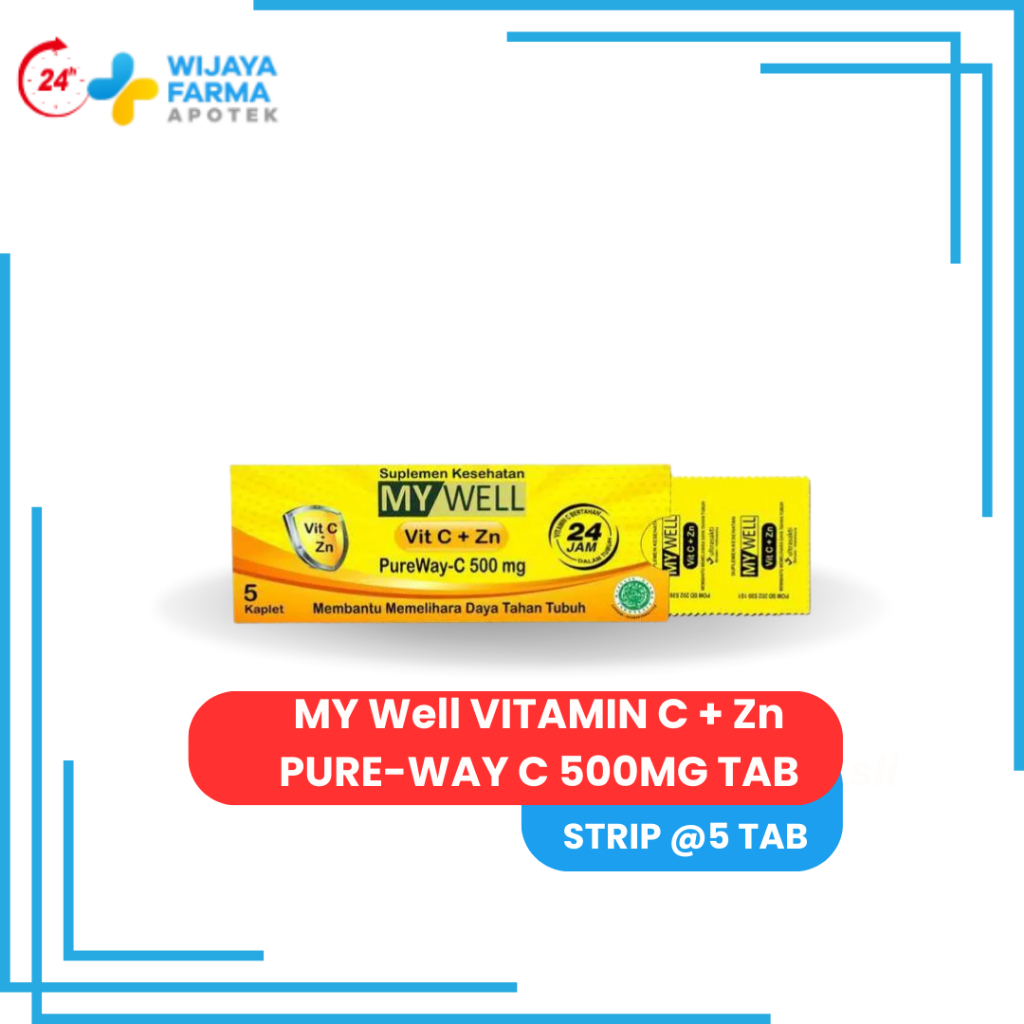 MYWELL VITAMIN C + Zn PURE-WAY C 500 MG 5"s TABLET STRIP