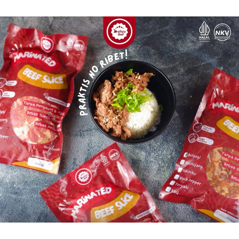 

Organic Beef Slice Marinated 70 % Grassfed Beef By Wahyu Beef