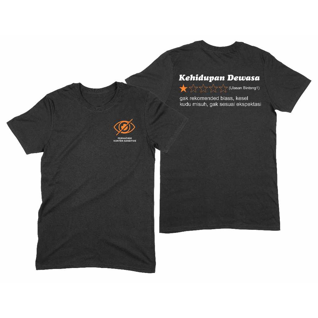 kaos cotton combed hitam 30s ngakak shopee parodi merchandise