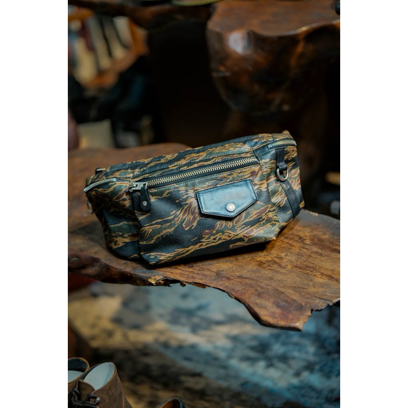 Schott Shoulder Bag Camouflage Leather Original Made in USA