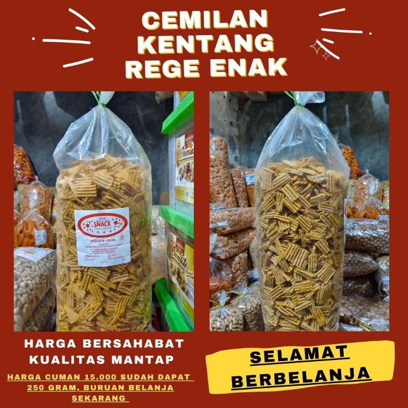 

Keripik Kentang Rege Original Sedap 250 Gram, Enak Gurih (Cemilan Enak Dirumah)