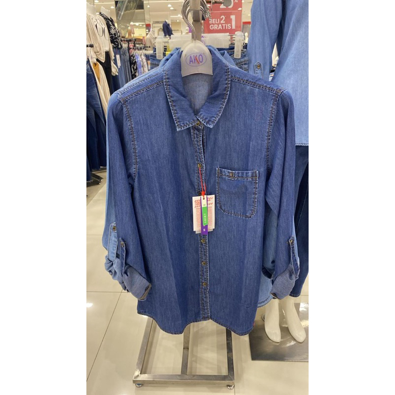 Ako kemeja denim wanita original