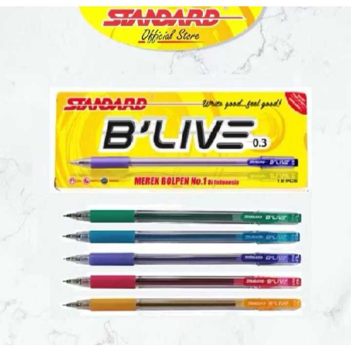 

( 1 BIJI ) Pulpen B'LIVE 0.3 STANDARD PEN ( Alat Tulis / Pen / Ballpoint / Pena )