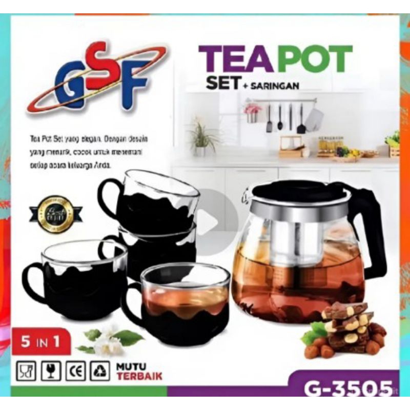 GSF Asli || Tea pot set + Saringan G 3505/ 100% GSF Asli