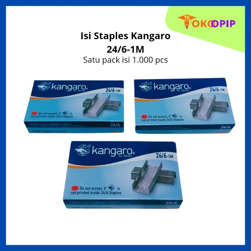 

Isi Staples Kangaro 24/6-1M per Pack (Isi 1.000) Staples HD 50 Asli Original