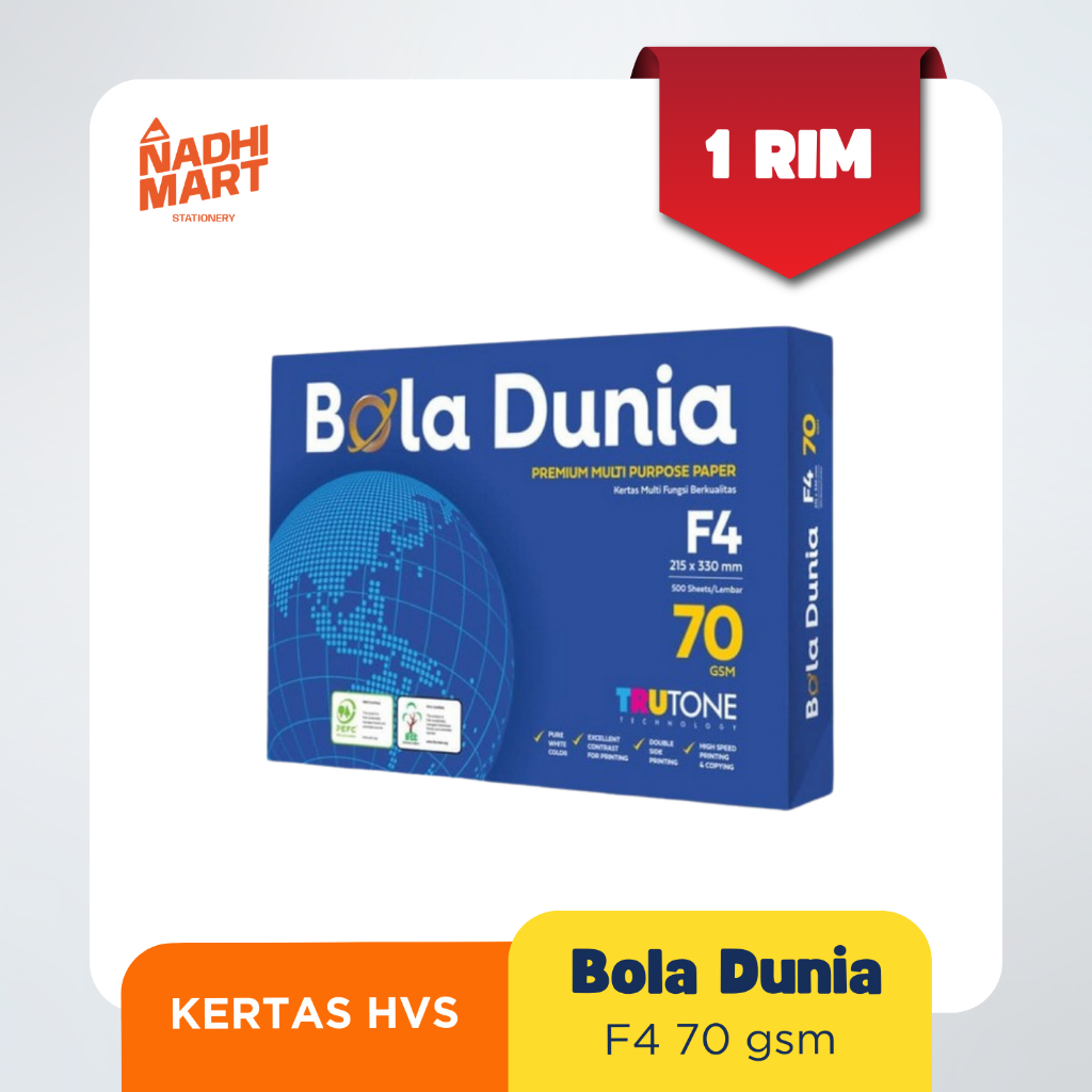 

BOLA DUNIA KERTAS HVS F4 70GSM