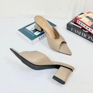 ANNA sendal slop heels hak tahu wanita 5cm/sendal heels empuk