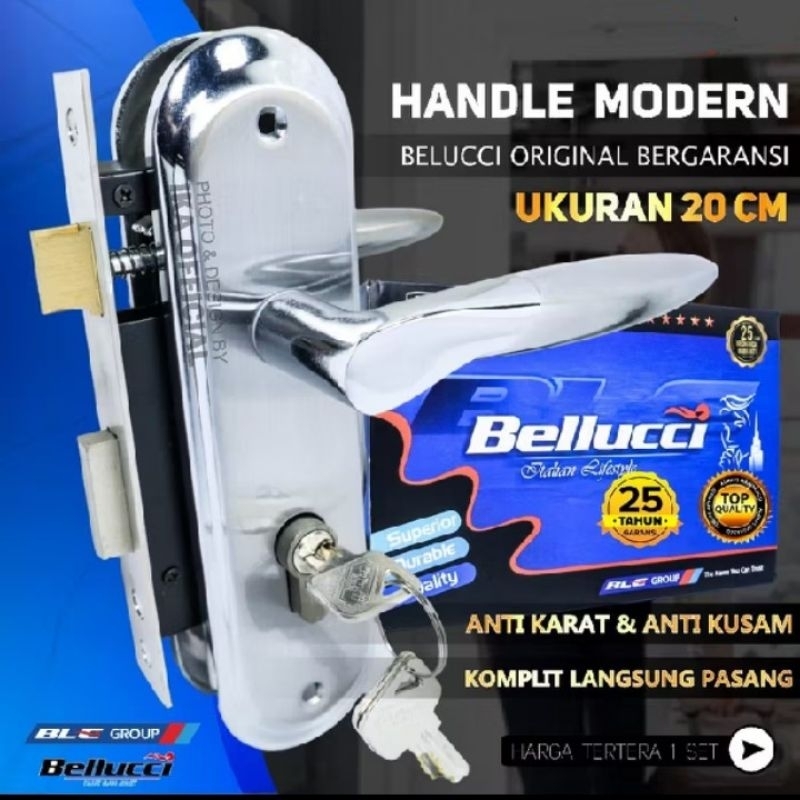 Kunci Pintu Tanggung 20 cm Bellucci ONTARIO Silver Asli Handle Sedang Bellucci Kunci Bellucci Stainl