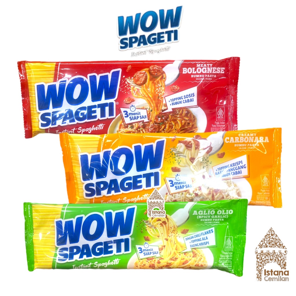 

WOW Spageti Instant Spaghetti Bolognese / Carbonara Mie Instan 84 Gram