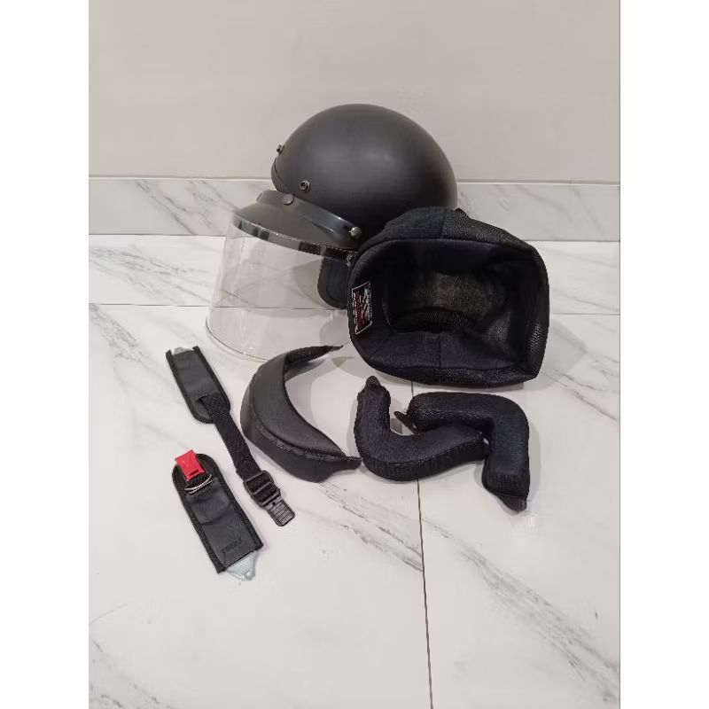 Paket Kaca Helm Bogo Retro + Busa Spon Helm Bogo Retro