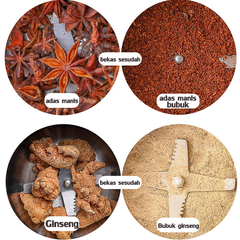 Batu Bata Bisa Pecah Alexd Mesin Bubuk Tepung Penggiling Kopi 400G Grinder Herbal Biji Kacang Obat