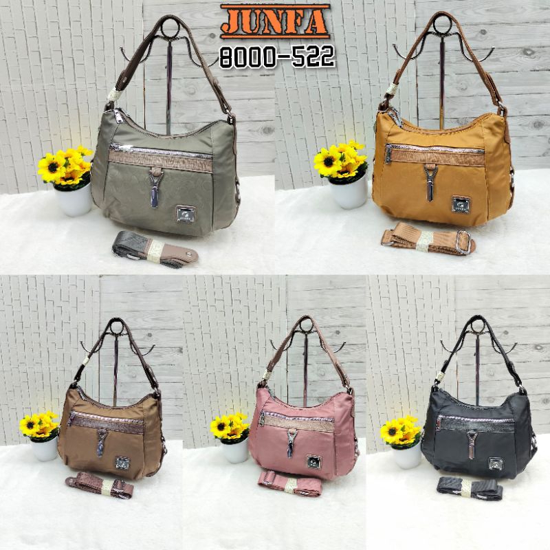 Tas wanita selempang junfa bahan parasut embos 8000-522 original