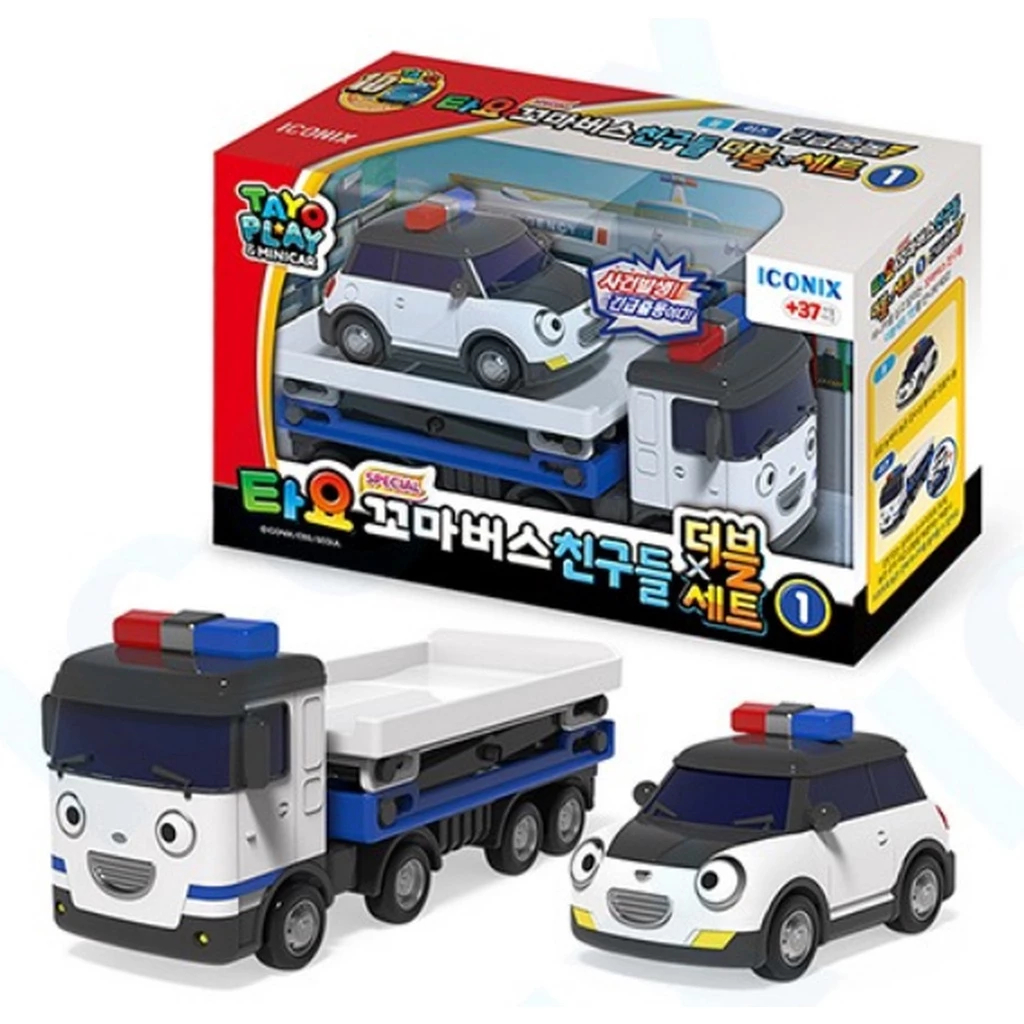 Tayo Mini Tayo Bus Set Police Car And Lift Truck TYT-121001 Mainan Anak Original