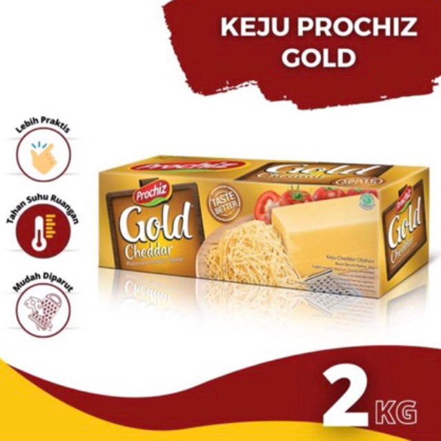

Prochiz Gold Cheddar Cheese 2kg Keju Parut
