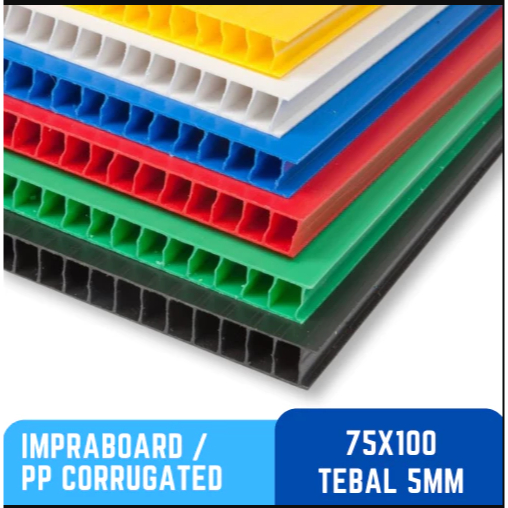 

Kilat Impraboard PP Corrugated Infraboard Tebal 5mm Ukuran 75x100cm