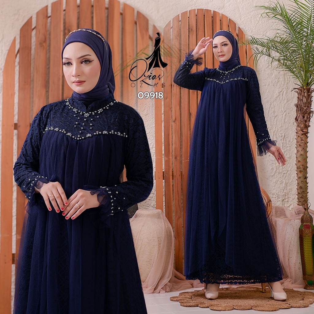 Ozias - Gamis Brokat Fimela 09918 Ld 105 I Gamis Wisuda Muslimah I Gamis Lamaran Cantik