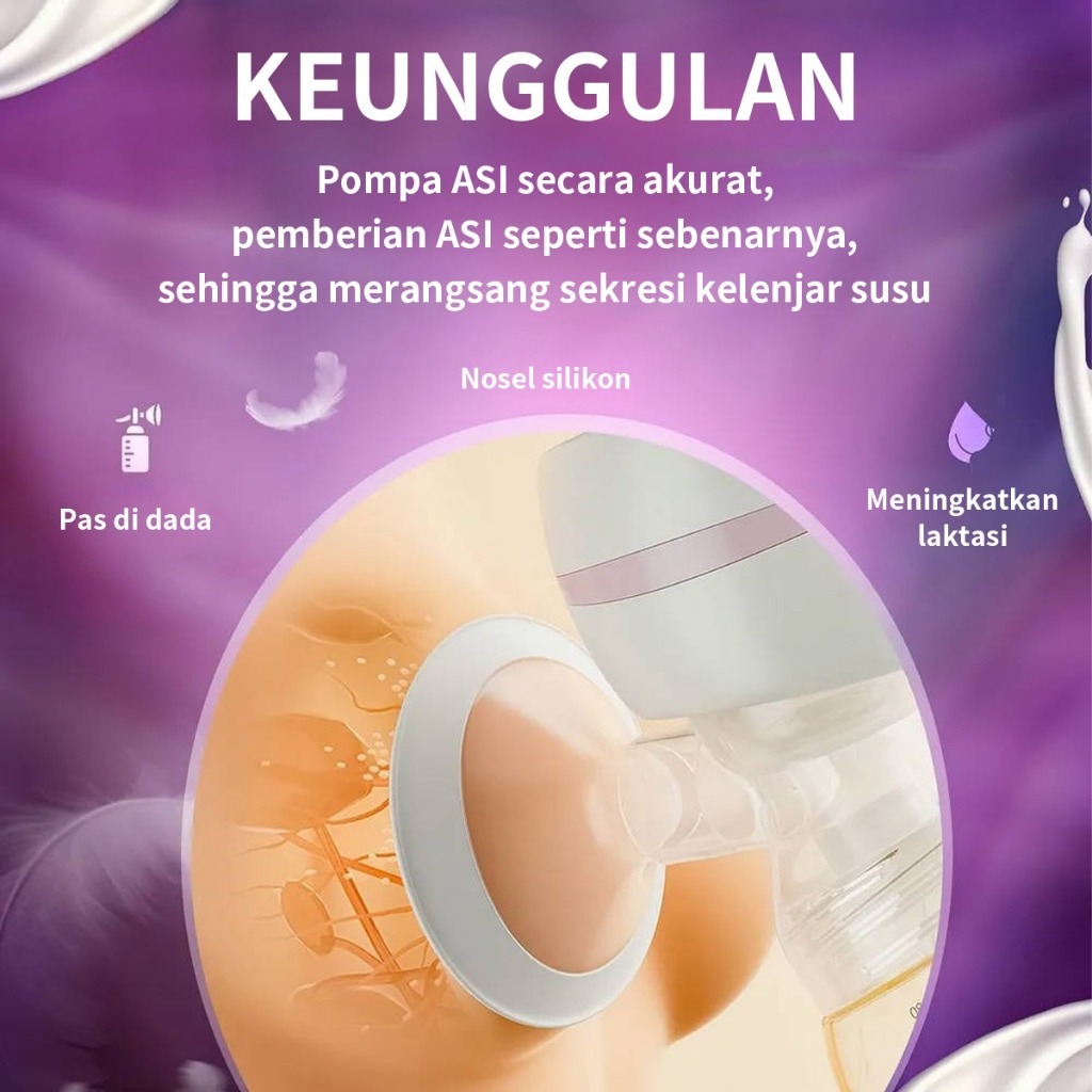 CodPompa Asi Elektrik Tanpa Kabel ,Pompa Asi Tanpa Rasa Sakit Portabel Otomatis,Pumping Asi Layar