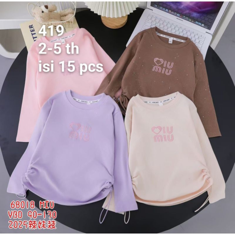 Atasan Crop Anak Perempuan | 2 - 6 Tahun