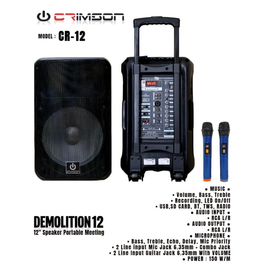 Speaker portable 12" Crimson CR-12 Demolition 12 Speaker portable meeting