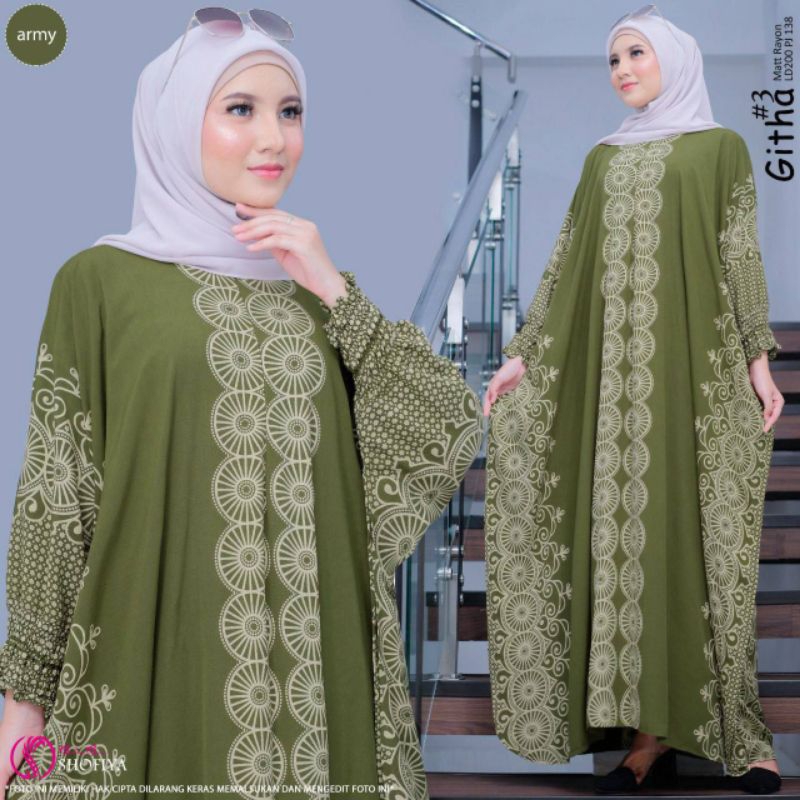 GITHA KAFTAN RAYON JUMBO BATIK PEKALONGAN PREMIUM