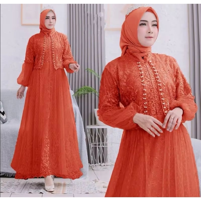 MAXI RAFIKA/MAXI TILE/GAMIS TILE/Gamis tile mutiara Busui friendly/gamis muslim