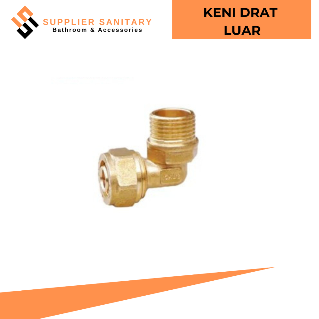 KENI DRAT LUAR KUNINGAN/ELBOW DRAT LUAR PIPA AIR PANAS