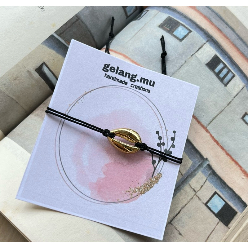 gelang tali kerang emas model serut tali sambala