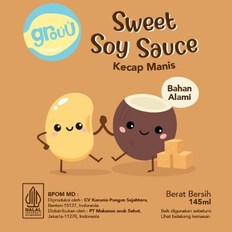 

GROUU SWEET SOY SAUCE KECAP MANIS 145ML/ GROUU BEEF FAT OIL 145M | HIMALAYA SALT 120R/ GROUU KIDS ABON SAPI 80G/ ABON AYAM 80G/ PUFFS TOMATO HERBS- STRAWBERRY BANANA 25G/ GROUU CEMILAN ANAK/ CRISPY RICE CAKE NO MSG/ SILKY PUDDING MPASI/ SNACK MPASI