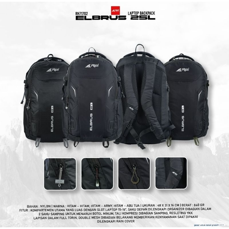 TAS RANSEL LAPTOP ELBRUS 25L AREI OUTDOORGEAR | BACKPACK PRIA REI ELBRUS 25L