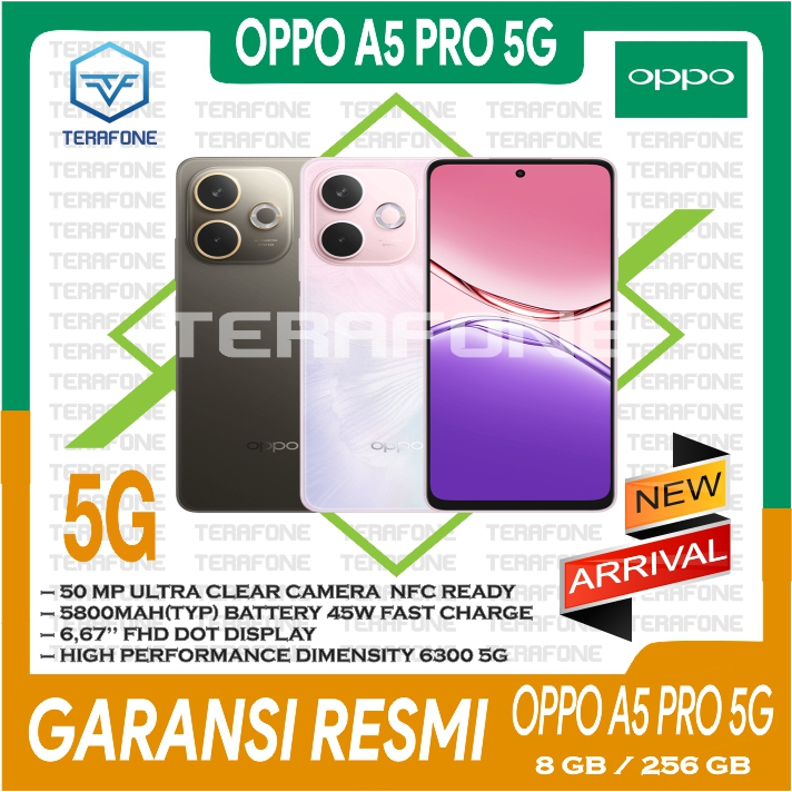 OPPO A5 PRO 5G RAM 8/256 GB GARANSI RESMI TERMURAH