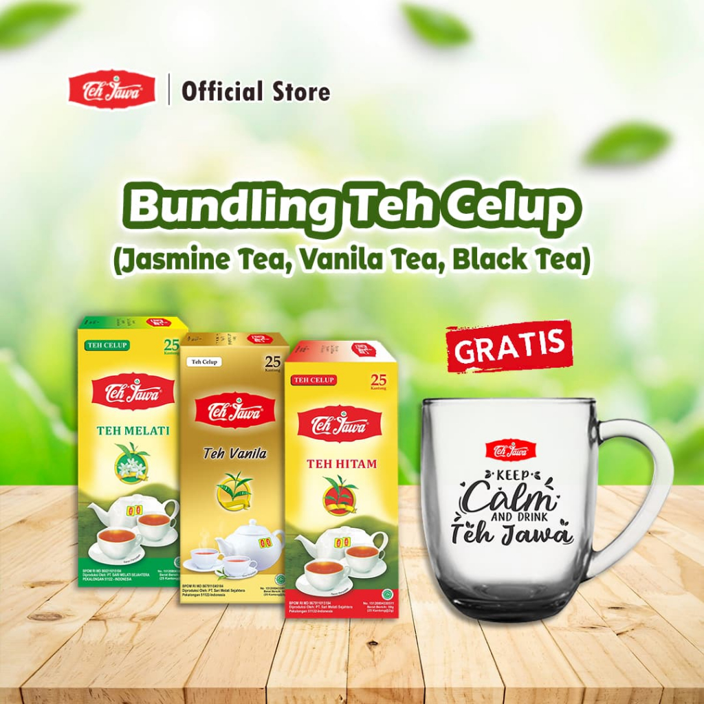 

[Paket Spesial] Teh Jawa Celup Mix Free Gelas Cantik