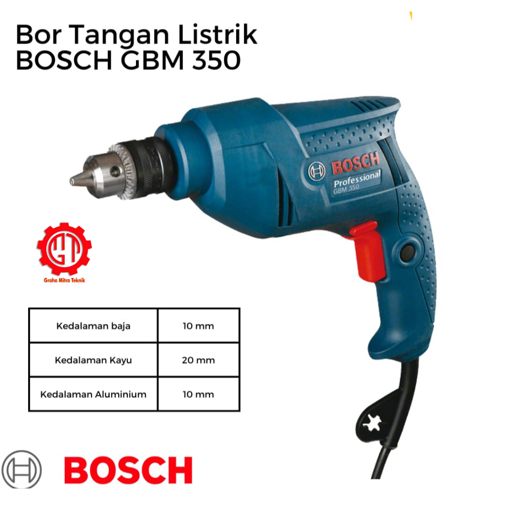 BOSCH Mesin Bor 10mm GBM 350 /BOR TANGAN MESIN LISTRIK