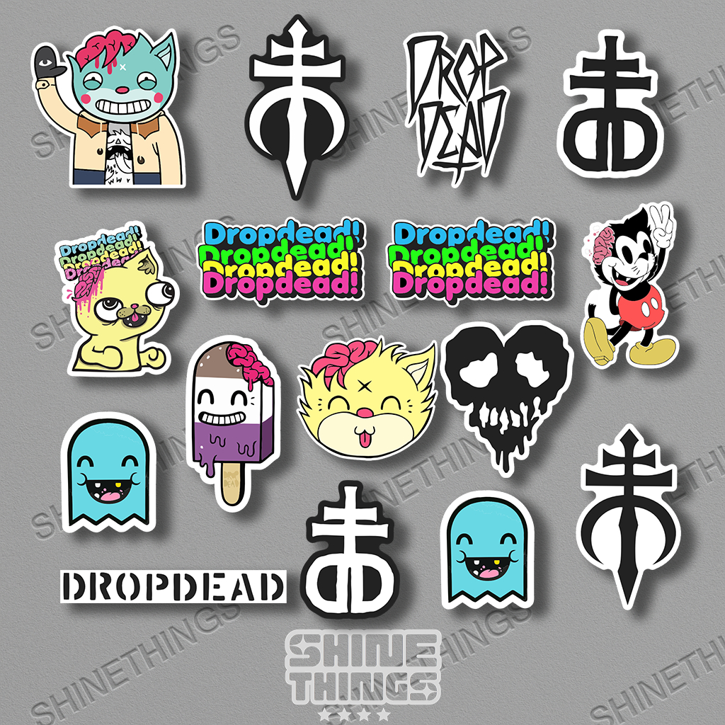 

sticker DROPDEAD aesthetic || stiker brand drop dead untuk helm laptop hp casing stiker casing tumblr