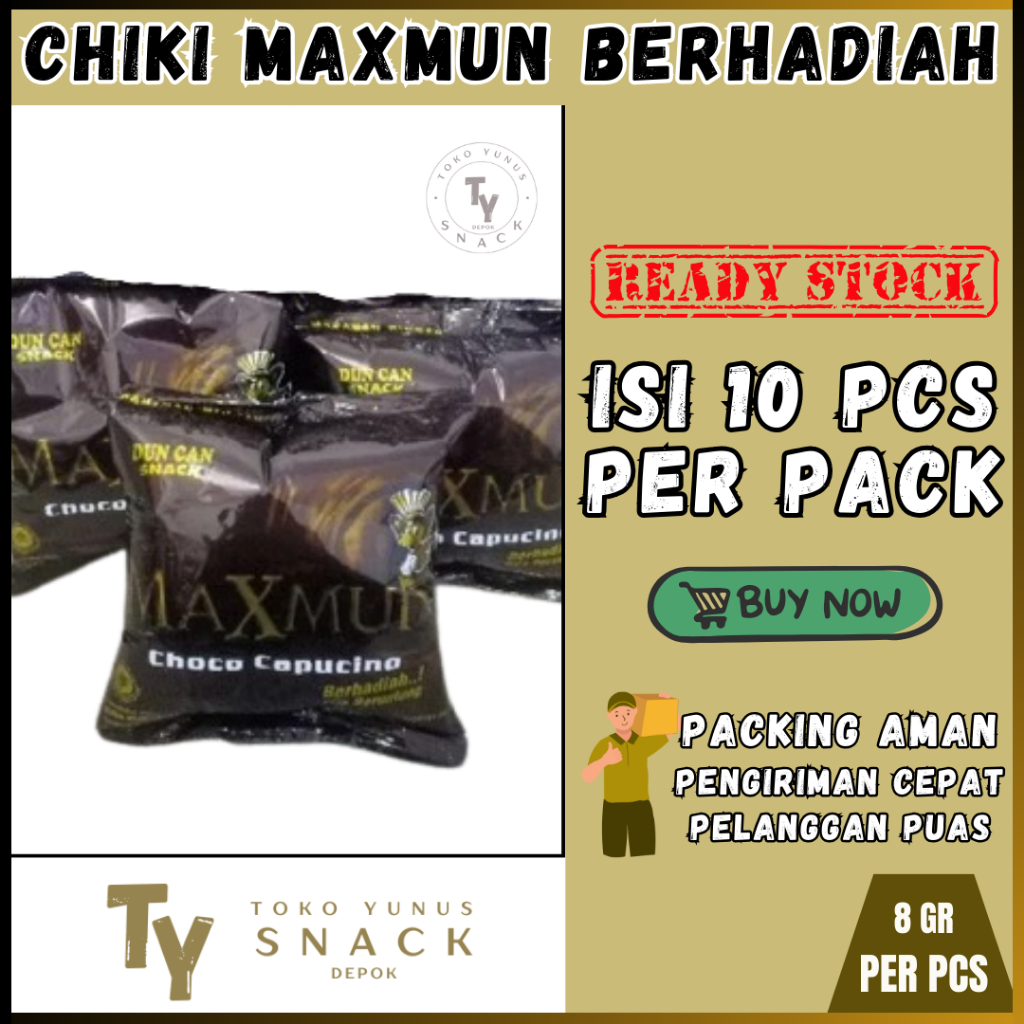 

MAXMUN CHIKI BERHADIAH PACK ISI 10PCS @8GR