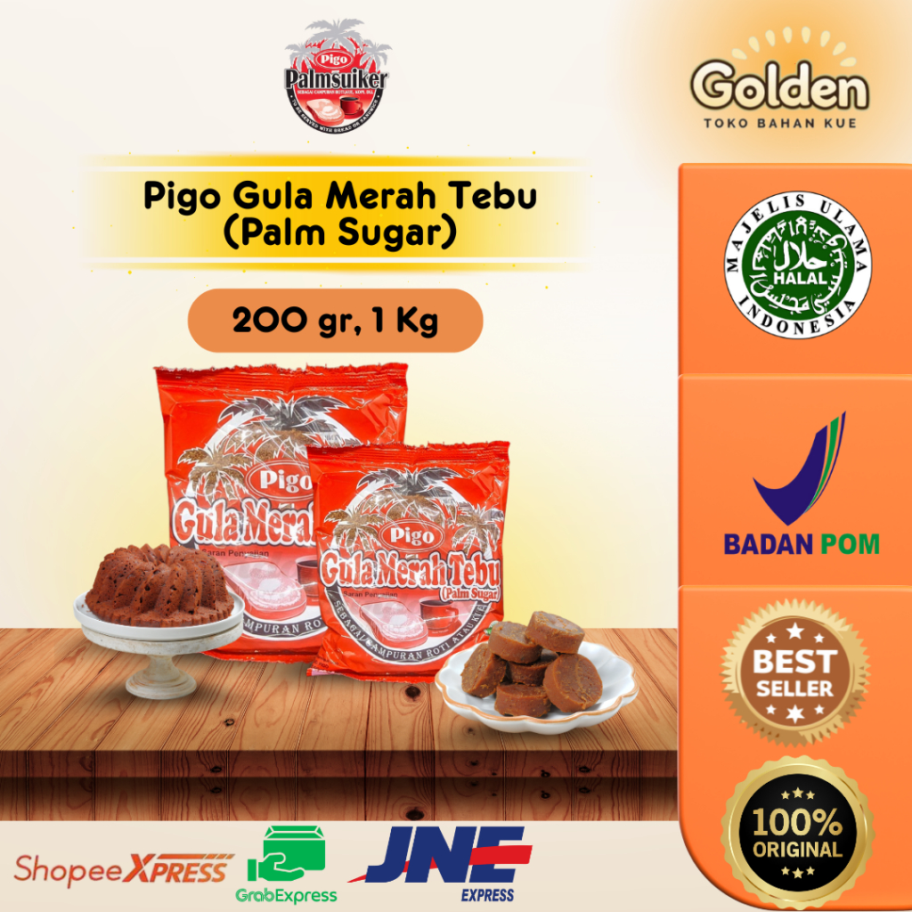 

Pigo Gula Merah Tebu Palm Sugar 200 Gr / 500 Gr / Palm Sugar Pigo