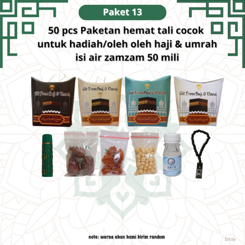 

paketan hemat tasbih+lipstik hare tali 50 pcs untuk oleh oleh haji dan umroh (isi air zamzam 50 ml)