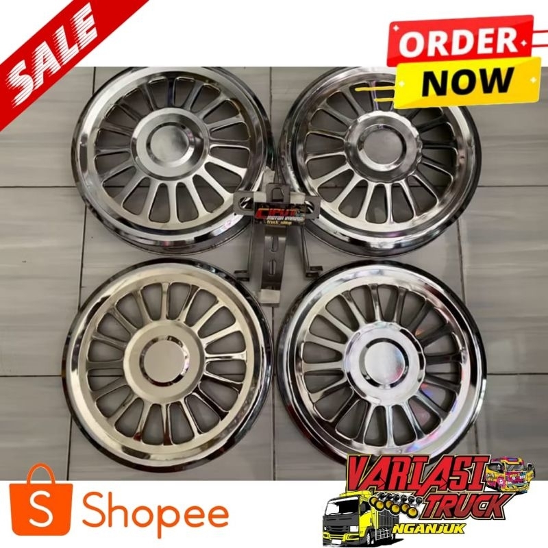 Wheeldop/ Wildop STAINLESS CROOM Ring 15dan16 MODEL DOKAR  Gratis dudukan