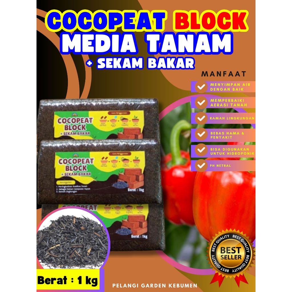 DIJAMIN ASLI  Cocopeat Alas Hamster, Cocopeat Block, Cocopeat Block 5Kg