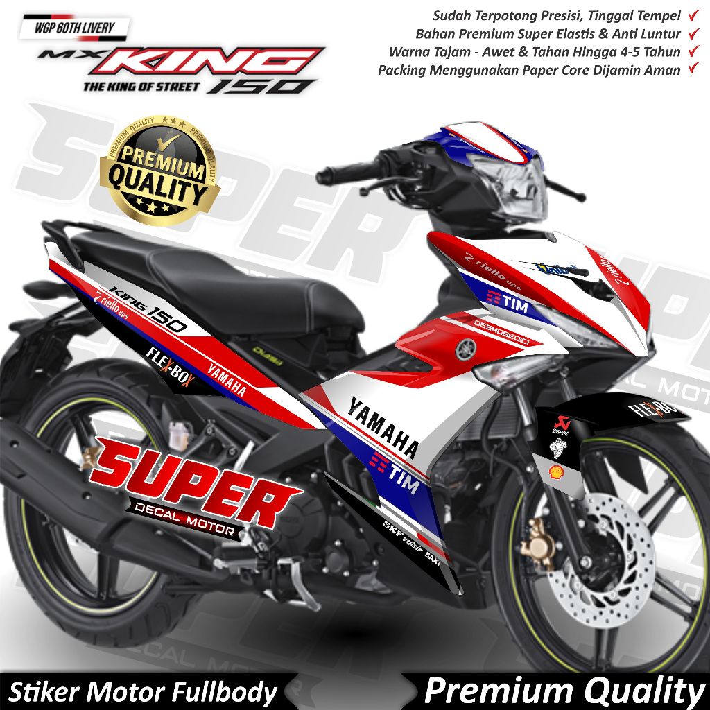 TERBARU Stiker Decal Yamaha MX King 150 Full Body Variasi Konsep Ducati Keren
