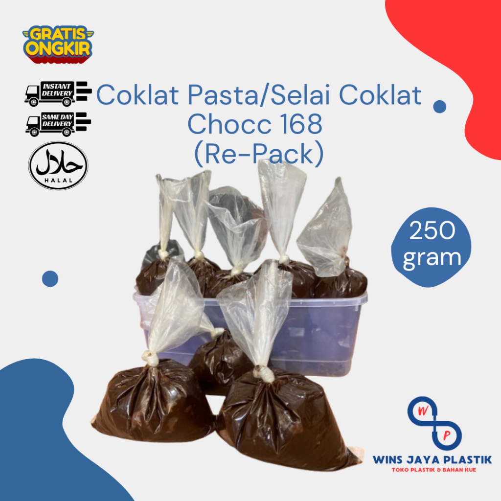 

Chocc 168 re-pack 250 gr | Selai Coklat | Filling Coklat | Pasta Coklat Chocc 168