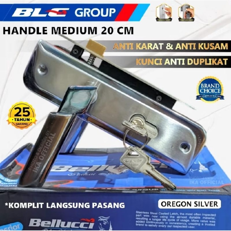 Kunci Pintu Tanggung 20 cm Bellucci OREGON Silver Asli Handle Sedang Bellucci Kunci Bellucci Stainle