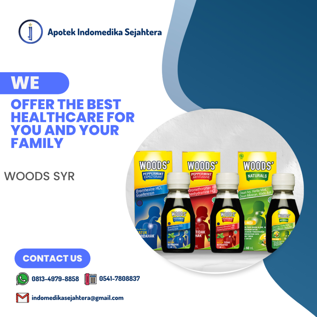 WOODS SYR / OBAT BATUK BERDAHAK / OBAT BATUK TIDAK BERDAHAK / OBAT BATUK HERBAL / BOTOL