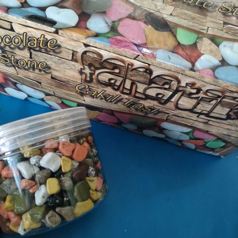 

Cakil Cokil coklat kerikil Coklat Batu Chocolate Stone Pouch 1kg | Toples 350gr oleh oleh haji umroh
