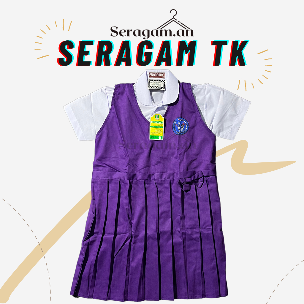 [SET TERMURAH SERAGAM TK DI SHOPEE] SERAGAM TK SERAGAM PAUD NASIONAL UNGU LENGAN PENDEK PEREMPUAN MO