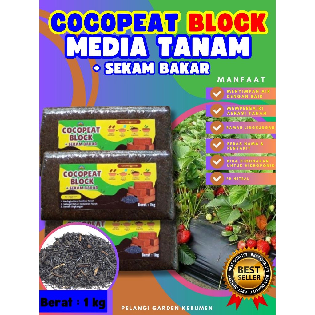 DIJAMIN ASLI  Cocopeat Alas Hamster, Cocopeat Block, Cocopeat Block 5Kg