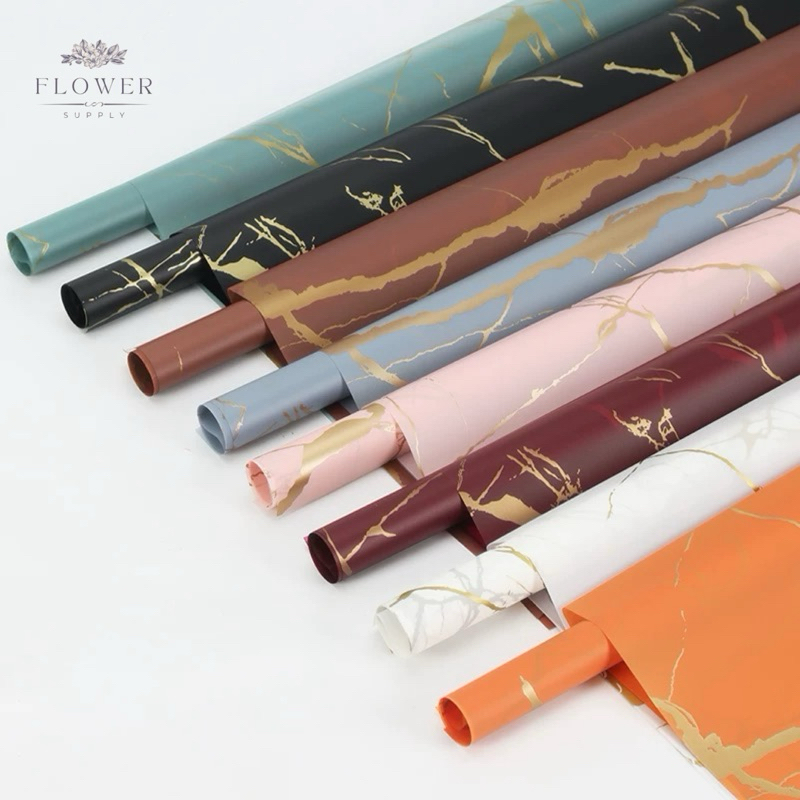 

FLOWERSUPPLY - (5 LEMBAR) WRAPPING PAPER MARBLE CALACATTA GOLD FlOWER WRAPPING PAPER GOLDEN MARBLE CELLOPHANE KERTAS BUKET MOTIF MARMER EMAS BUNGA