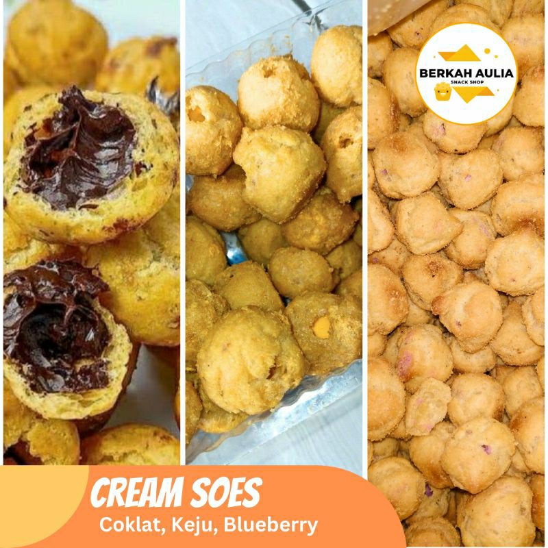 

Cream Soes Aneka Rasa - Coklat, Keju, Blueberry - Lembut Lumer di Mulut! Dijamin Bikin Ketagihan!